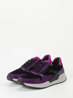 Gabor Comfort – Sneaker aus Veloursleder violett