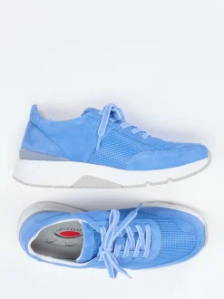 Gabor Comfort – Sneaker aus Veloursleder blau