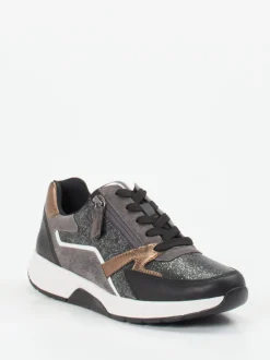 Gabor Comfort – Sneaker aus Metallicleder in Schwarz