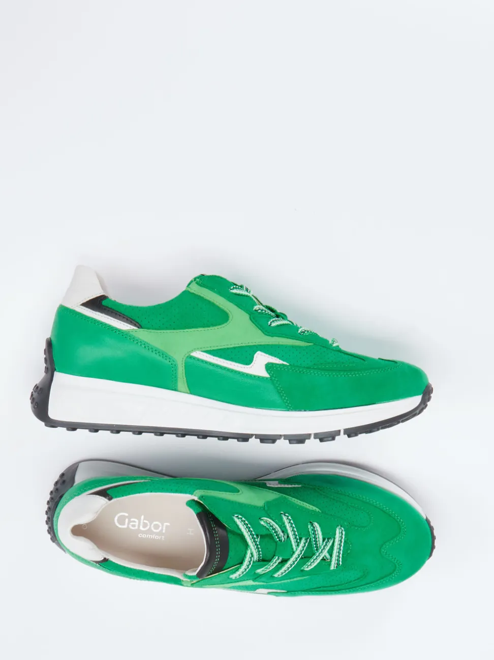 Gabor Comfort – Sneaker aus Veloursleder grasgrün