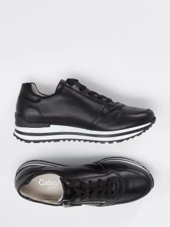 Gabor Comfort – Sneaker aus Lammleder Schwarz
