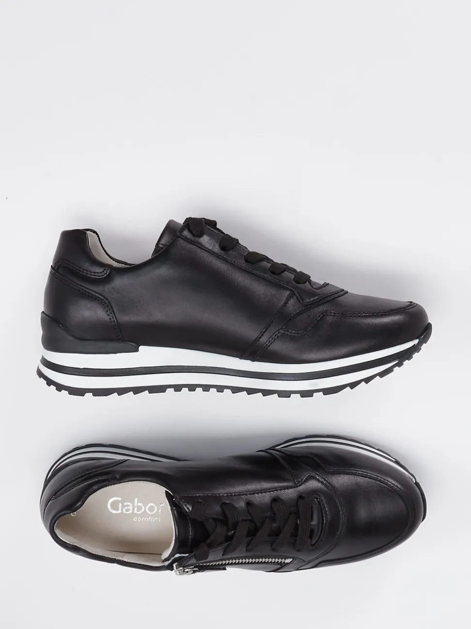 Gabor Comfort – Sneaker aus Lammleder Schwarz