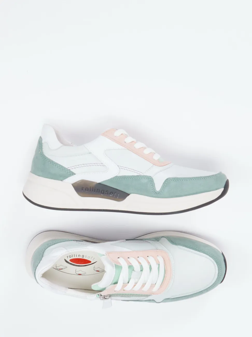 Gabor Comfort – Sneaker aus Kalbleder in Mintgrün