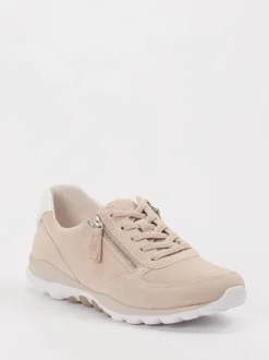 Gabor Comfort – Sneaker aus Veloursleder beige