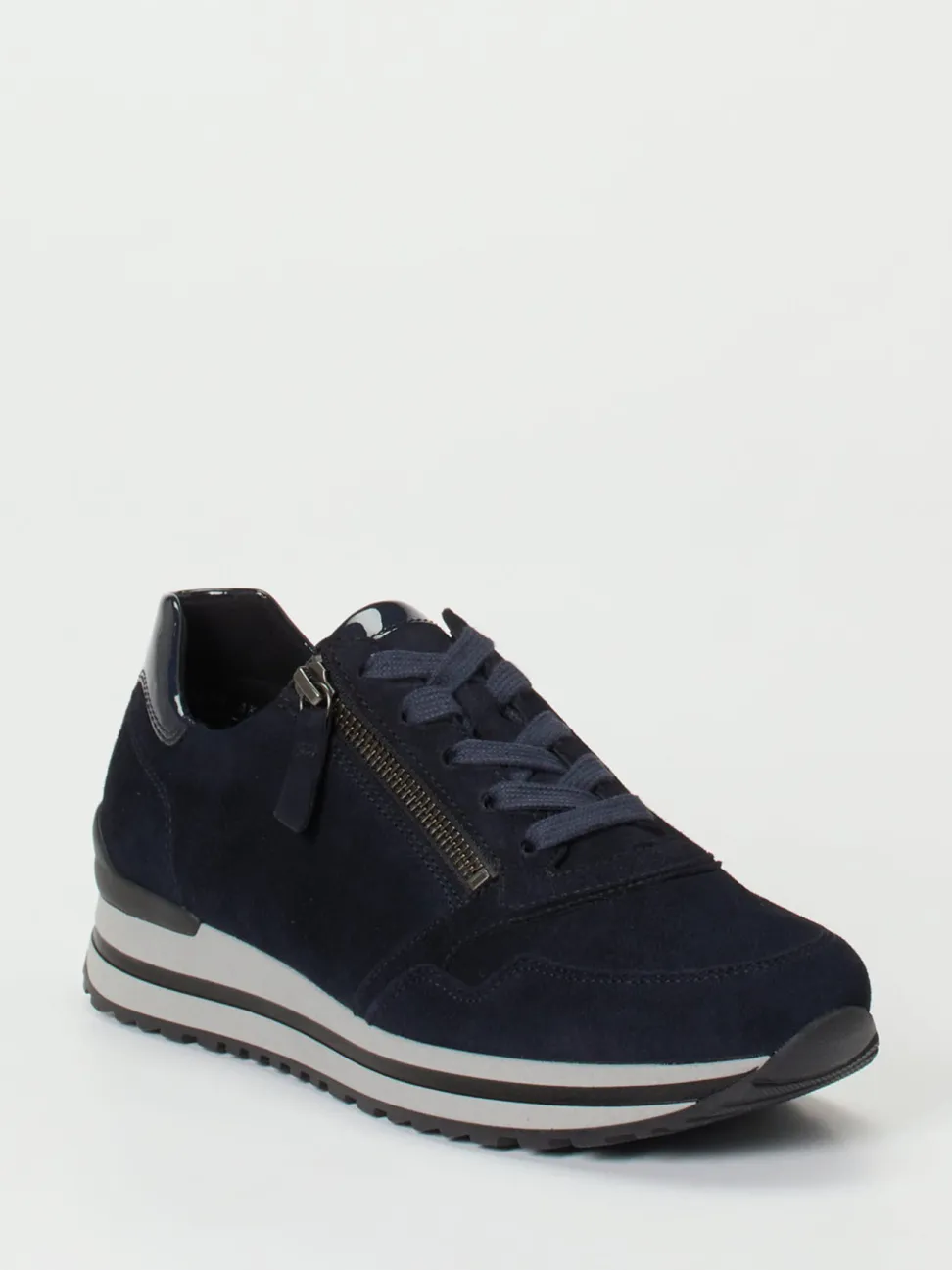 Gabor Comfort – Sneaker aus Veloursleder Dunkelblau
