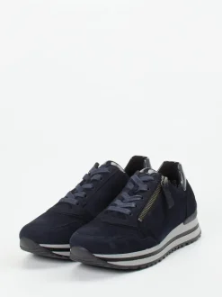 Gabor Comfort – Sneaker aus Veloursleder Dunkelblau