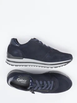 Gabor Comfort – Sneaker aus Veloursleder Dunkelblau