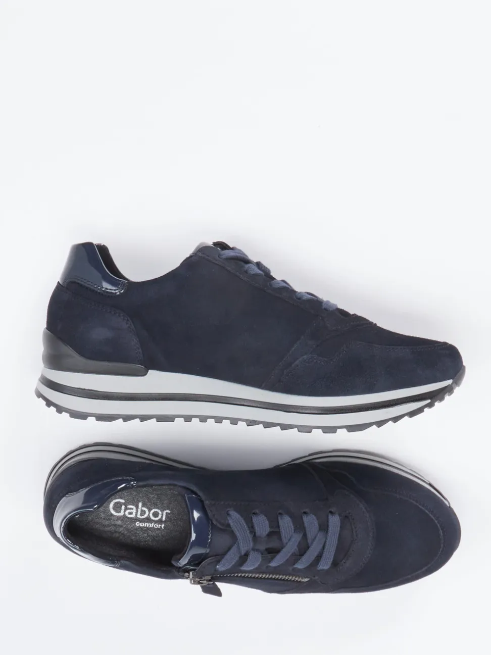 Gabor Comfort – Sneaker aus Veloursleder Dunkelblau