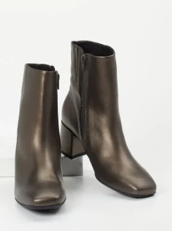 Gabor Comfort – Stiefelette aus Metallicleder grau