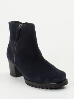 Gabor Comfort – Stiefelette aus Veloursleder dunkelblau
