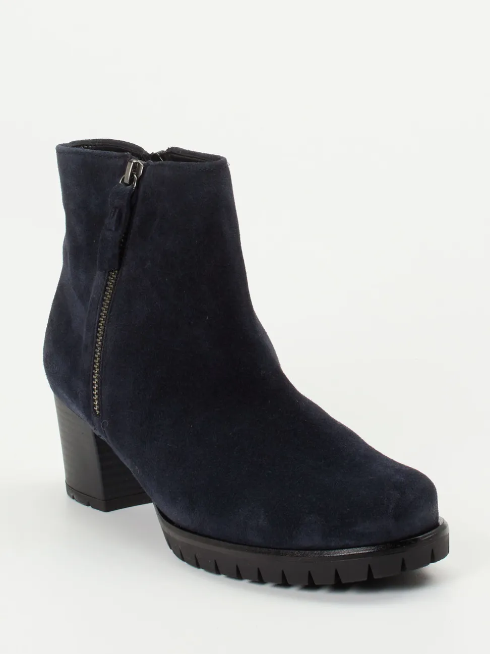 Gabor Comfort – Stiefelette aus Veloursleder dunkelblau