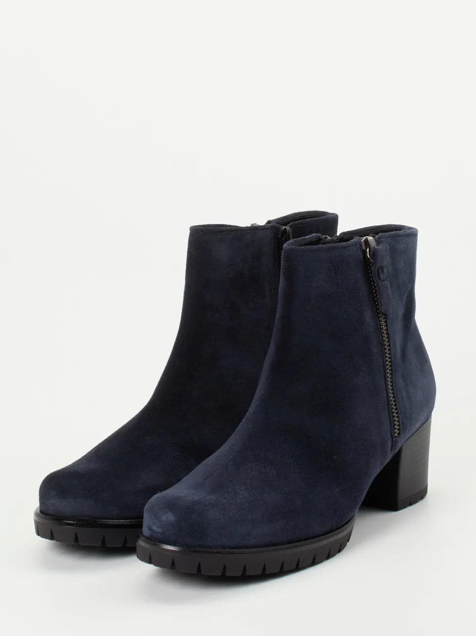 Gabor Comfort – Stiefelette aus Veloursleder dunkelblau