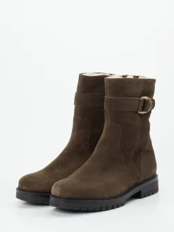 Gabor Comfort – Stiefeletten aus Veloursleder mokkabraun
