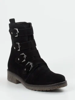 Gabor Comfort – Stiefelette aus Veloursleder Schwarz