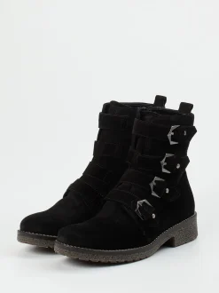Gabor Comfort – Stiefelette aus Veloursleder Schwarz