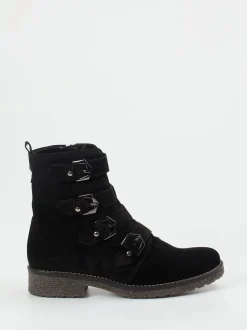 Gabor Comfort – Stiefelette aus Veloursleder Schwarz