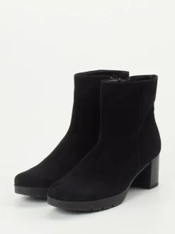 Gabor Comfort – Stiefelette aus Veloursleder schwarz