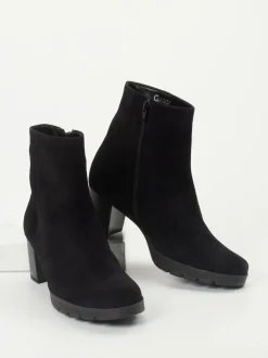 Gabor Comfort – Stiefelette aus Veloursleder schwarz