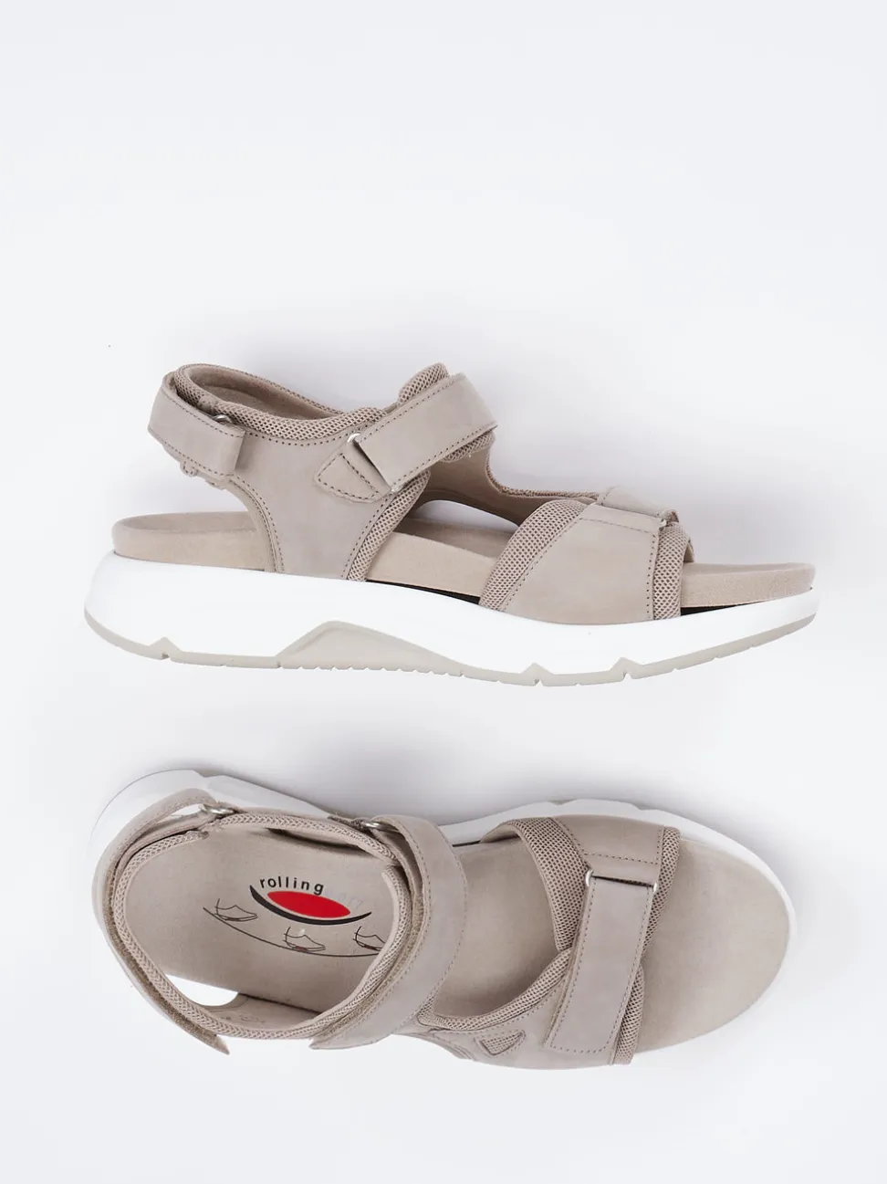 Gabor Comfort – Trekking-Sandale aus Nubukleder Beige