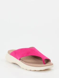Gabor Comfort – Zehentrenner aus Veloursleder pink