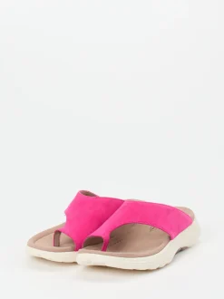 Gabor Comfort – Zehentrenner aus Veloursleder pink