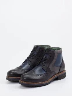 Galizio Torresi – Brogue-Boots aus Kalbleder Schwarz