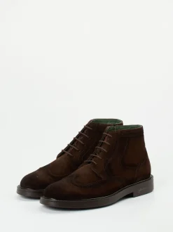 Galizio Torresi – Brogue-Boots aus Veloursleder Braun