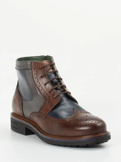 Galizio Torresi – Brogue-Boots aus Kalbleder Dunkelbraun