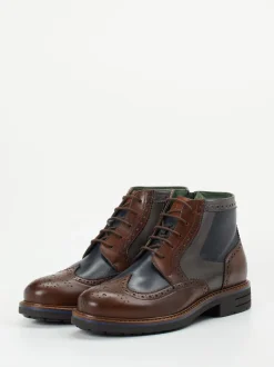 Galizio Torresi – Brogue-Boots aus Kalbleder Dunkelbraun