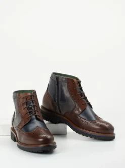 Galizio Torresi – Brogue-Boots aus Kalbleder Dunkelbraun