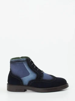 Galizio Torresi – Derby-Boots aus Veloursleder blau