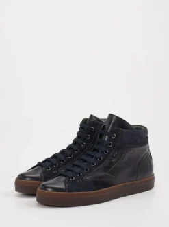 Galizio Torresi – High-Top Sneaker aus Kalbleder blau