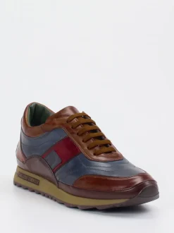 Galizio Torresi – Leder-Sneaker aus Kalbleder Blaugrau