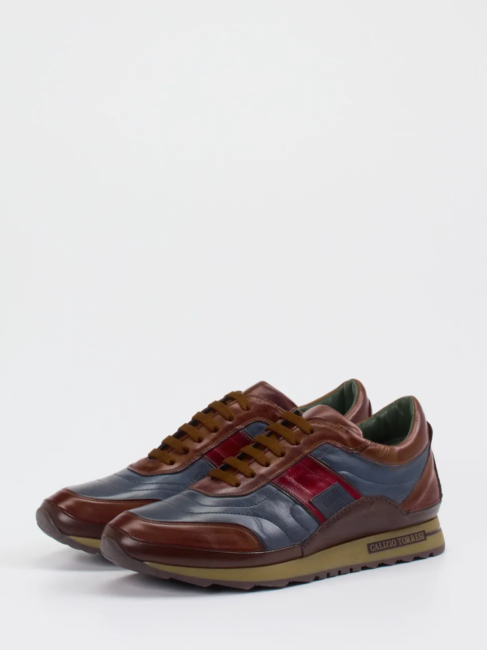 Galizio Torresi – Leder-Sneaker aus Kalbleder Blaugrau
