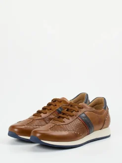 Galizio Torresi – Leder-Sneaker aus Kalbleder cognacbraun