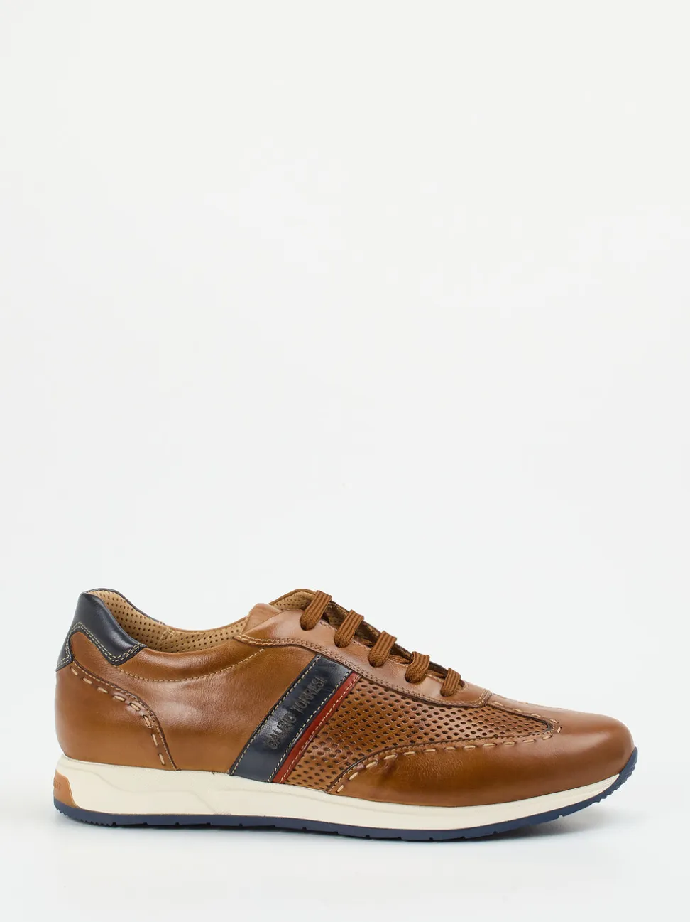 Galizio Torresi – Leder-Sneaker aus Kalbleder cognacbraun