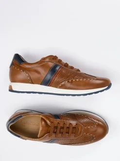 Galizio Torresi – Leder-Sneaker aus Kalbleder cognacbraun