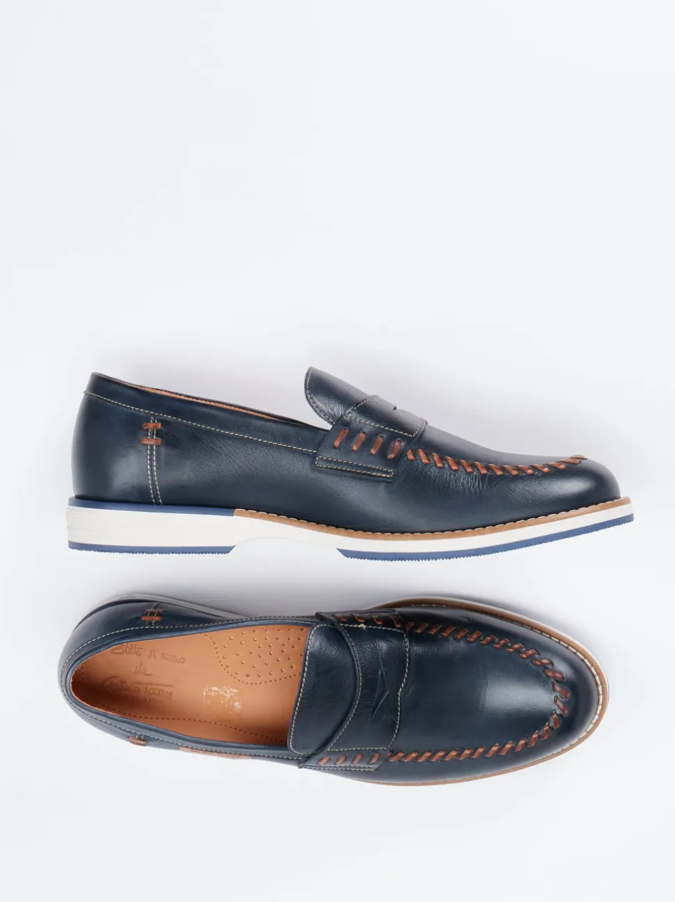 Galizio Torresi – Loafer aus Kalbleder in Dunkelblau