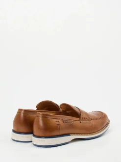 Galizio Torresi – Loafer aus Kalbleder cognacbraun