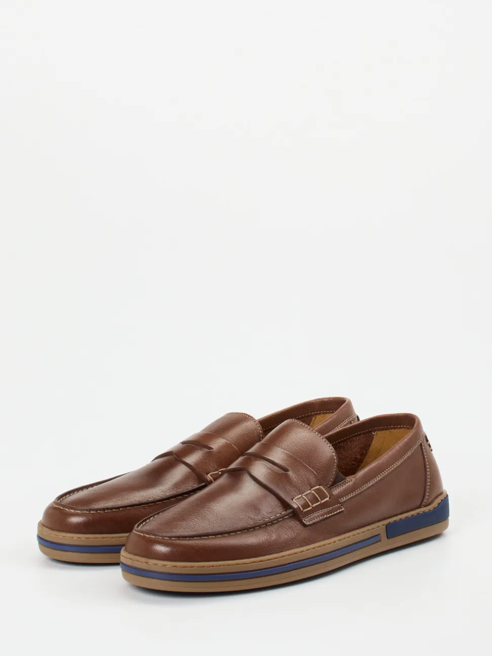 Galizio Torresi – Loafer aus Kalbleder mittelbraun