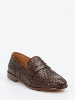 Galizio Torresi – Loafer aus Flechtleder Dunkelbraun