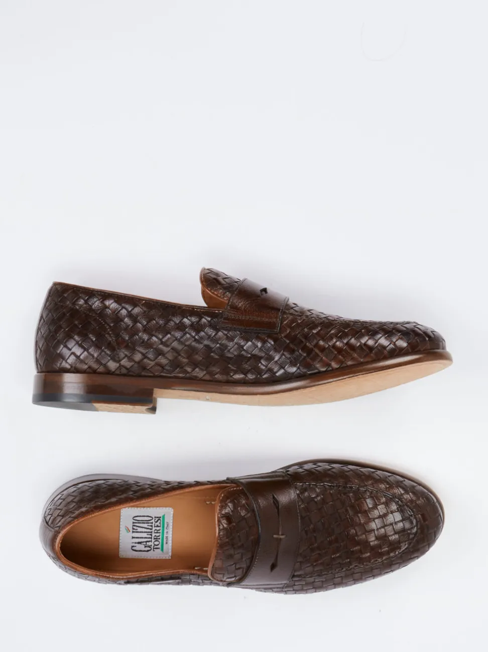 Galizio Torresi – Loafer aus Flechtleder Dunkelbraun