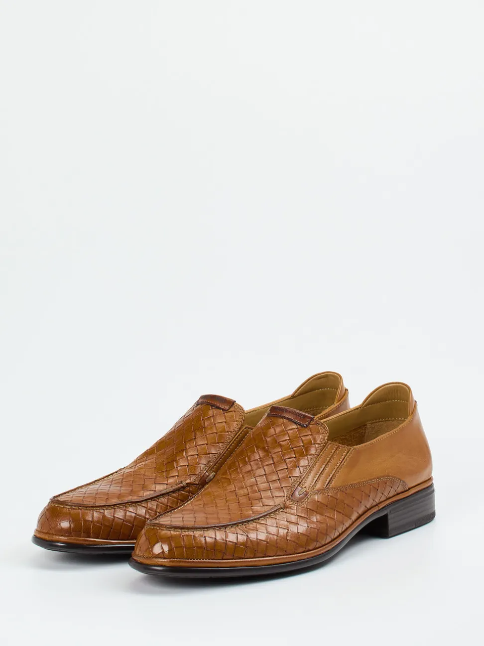 Galizio Torresi – Loafer aus geprägtem Leder Cognac