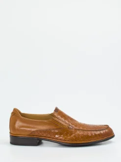 Galizio Torresi – Loafer aus geprägtem Leder Cognac