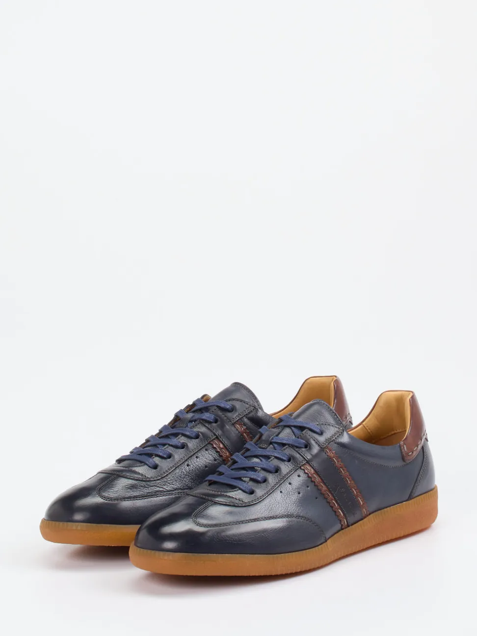 Galizio Torresi – Retro-Sneaker aus Büffelleder blau