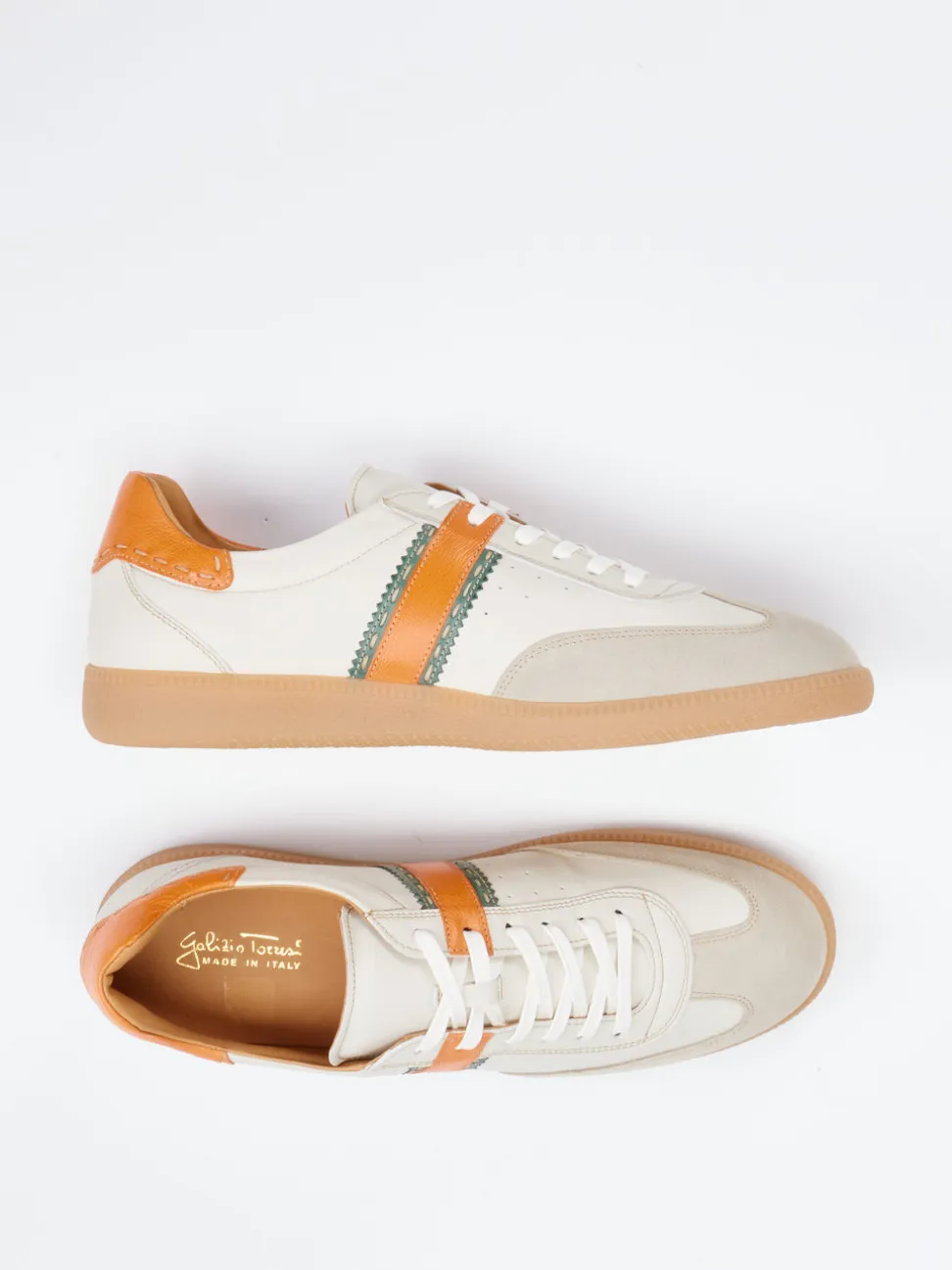 Galizio Torresi – Retro-Sneaker aus Leder cremeweiß