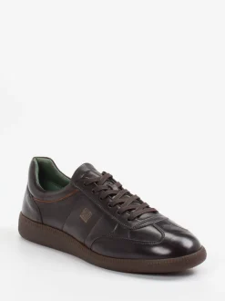 Galizio Torresi – Retro-Sneaker aus Kalbleder Dunkelbraun