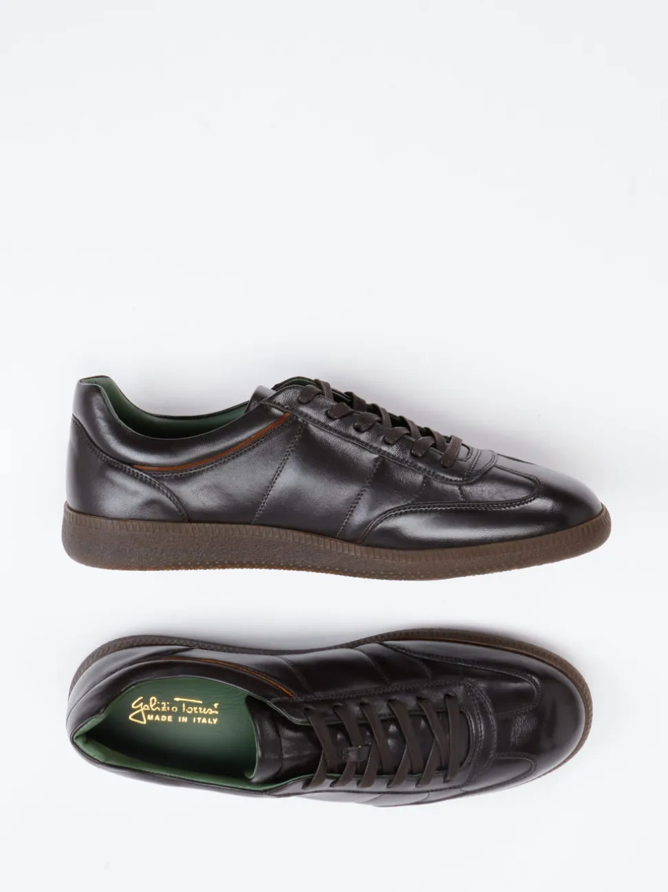 Galizio Torresi – Retro-Sneaker aus Kalbleder Dunkelbraun