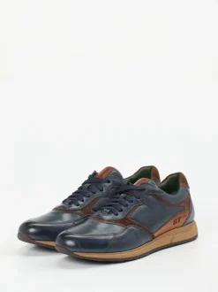 Galizio Torresi – Retro-Sneaker aus Kalbleder Dunkelblau