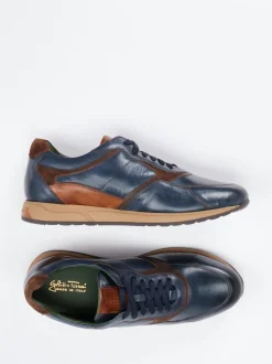 Galizio Torresi – Retro-Sneaker aus Kalbleder Dunkelblau